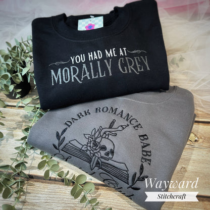 Dark Romance Babe Embroidered Sweatshirt