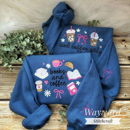 Iced Coffee Girly Embroidered Sweatshirt