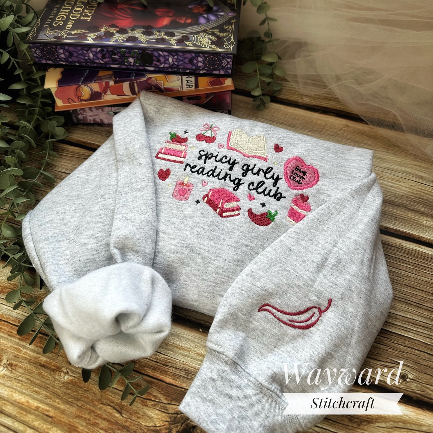 Spicy Girls Book Club Embroidered Sweatshirt