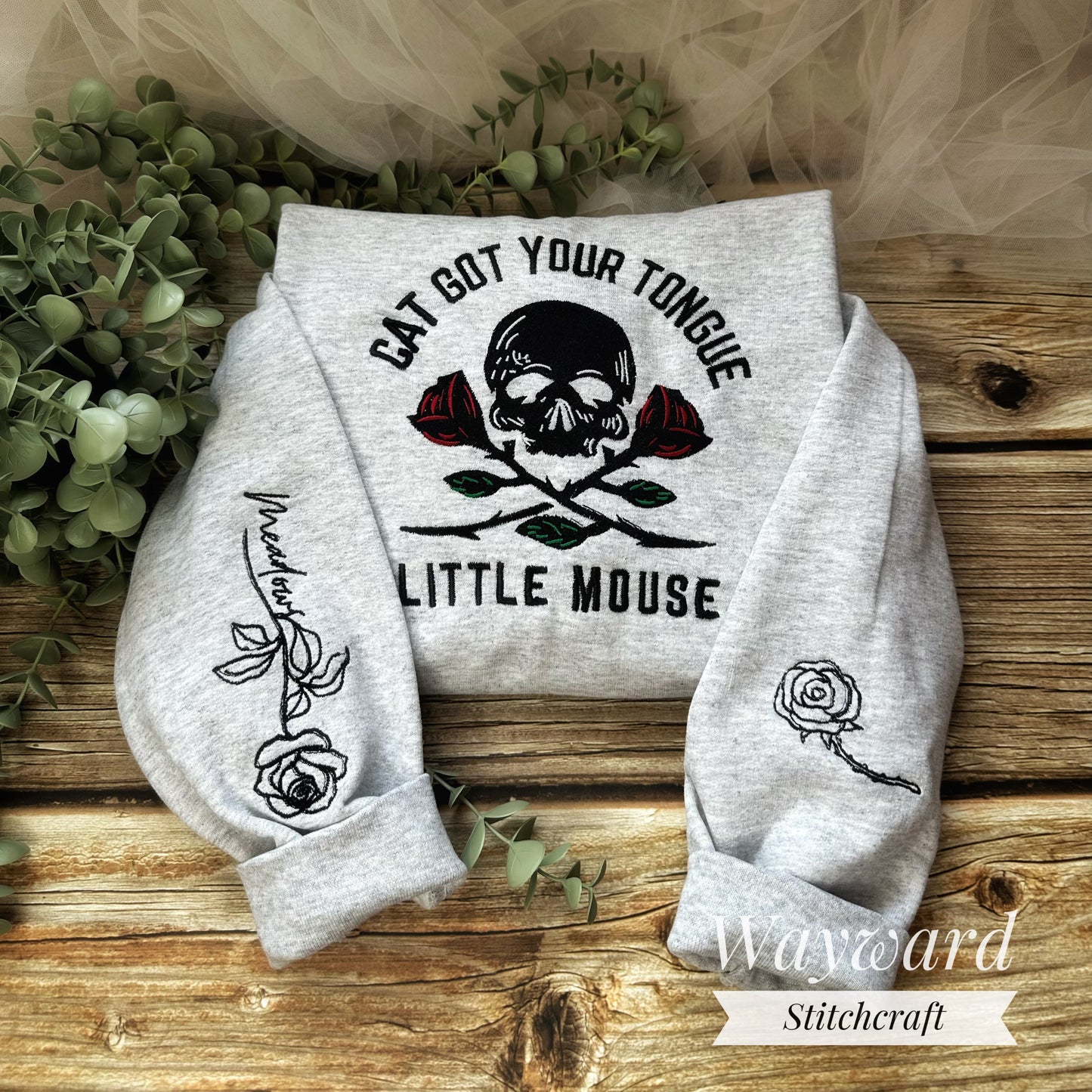Cat Got Your Tonge Embroidered Sweatshirt