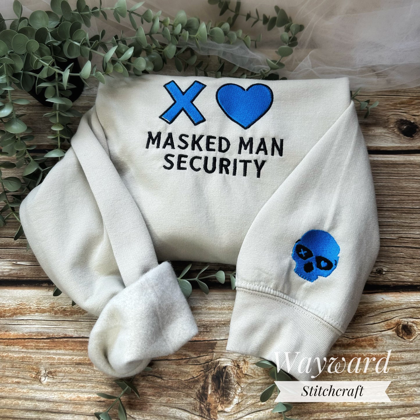 Masked Man Security Embroidered Sweatshirt