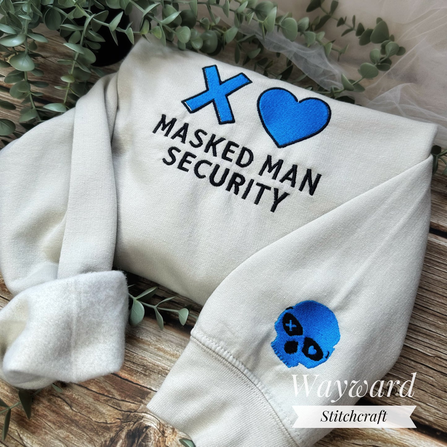 Masked Man Security Embroidered Sweatshirt