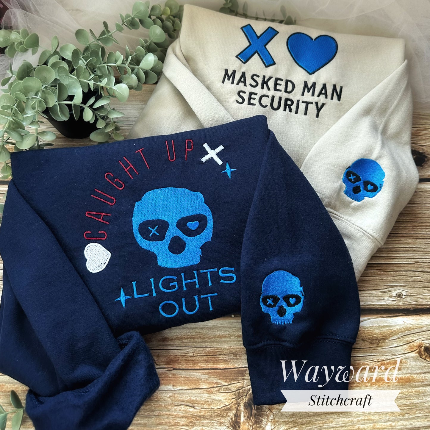 Masked Man Security Embroidered Sweatshirt