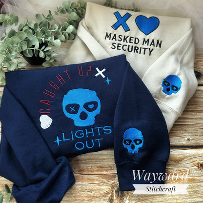 Masked Man Security Embroidered Sweatshirt