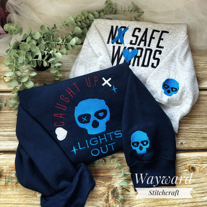 No Safe Words Embroidered Sweatshirt