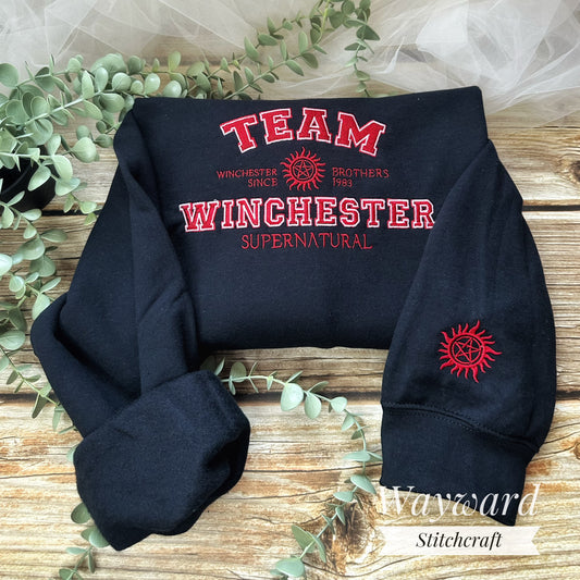 SPN Team Winchester Inspired Embroidered Sweatshirt