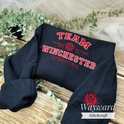 SPN Team Winchester Inspired Embroidered Sweatshirt