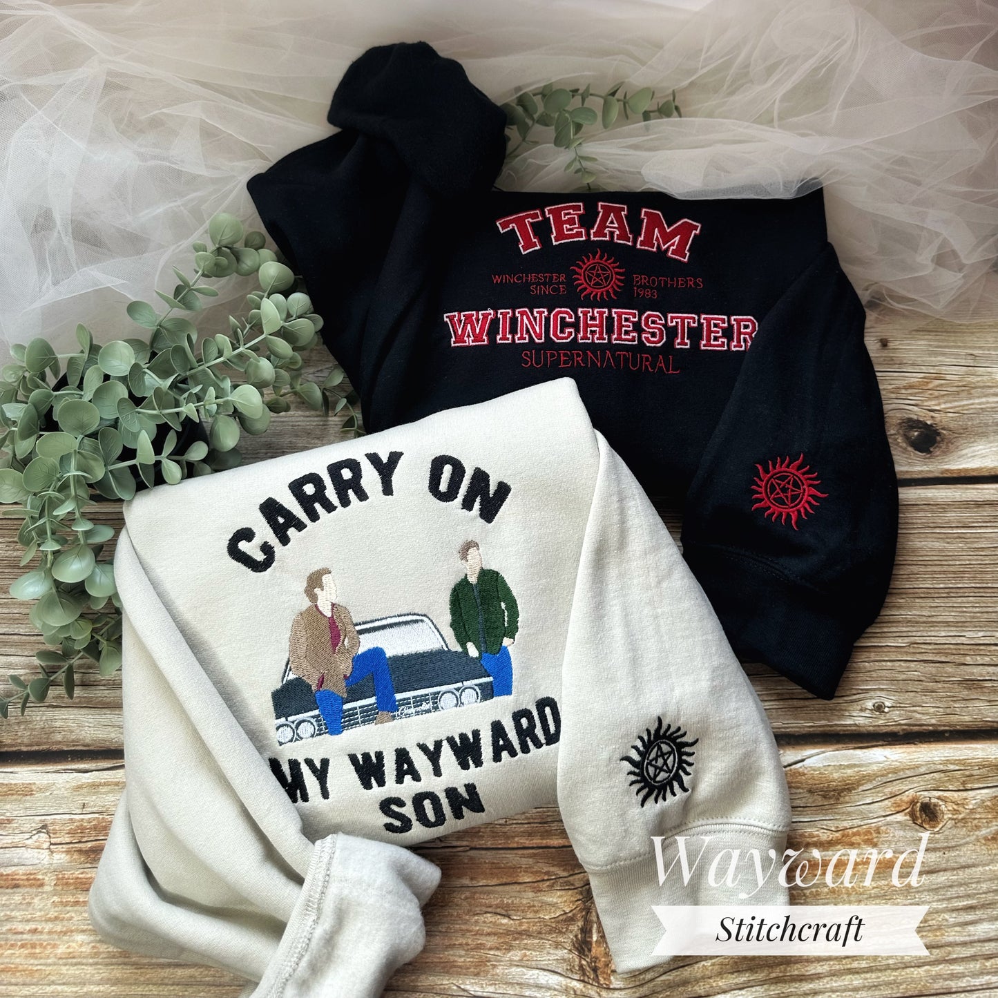 SPN Team Winchester Inspired Embroidered Sweatshirt