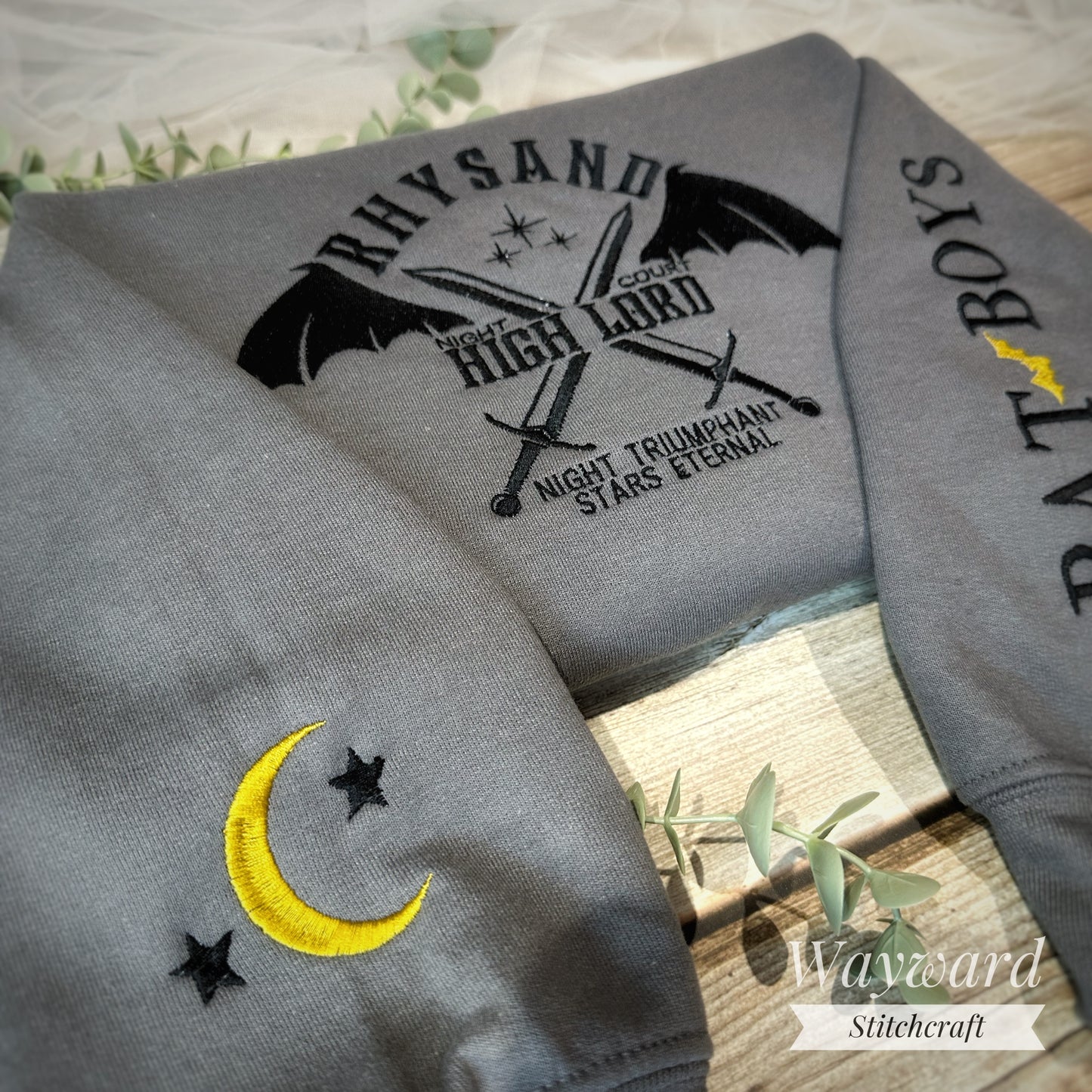 Rhysand Inspired Embroidered Sweatshirt