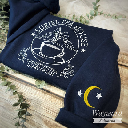 Suriel Tea House Embroidered Sweatshirt