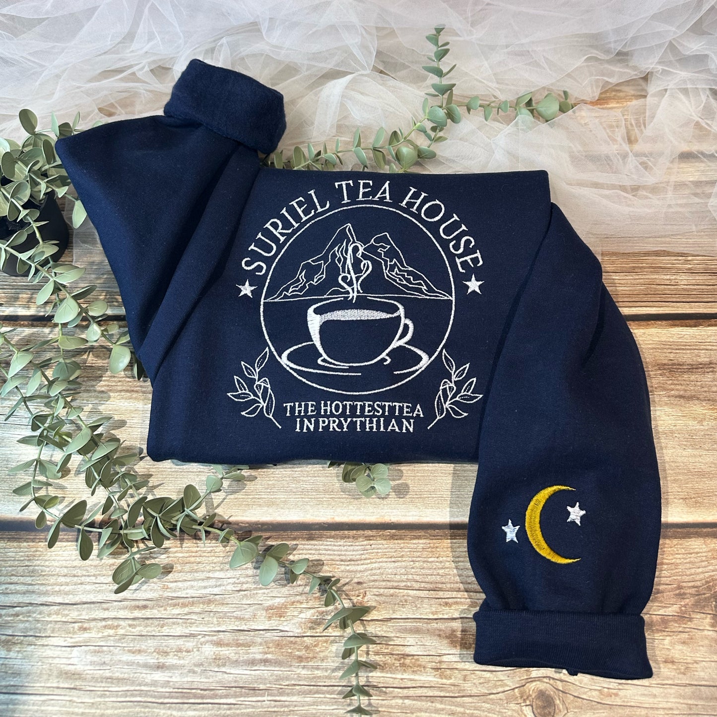 Suriel Tea House Embroidered Sweatshirt