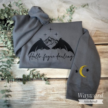 Hello Feyre Darling Embroidered Sweatshirt
