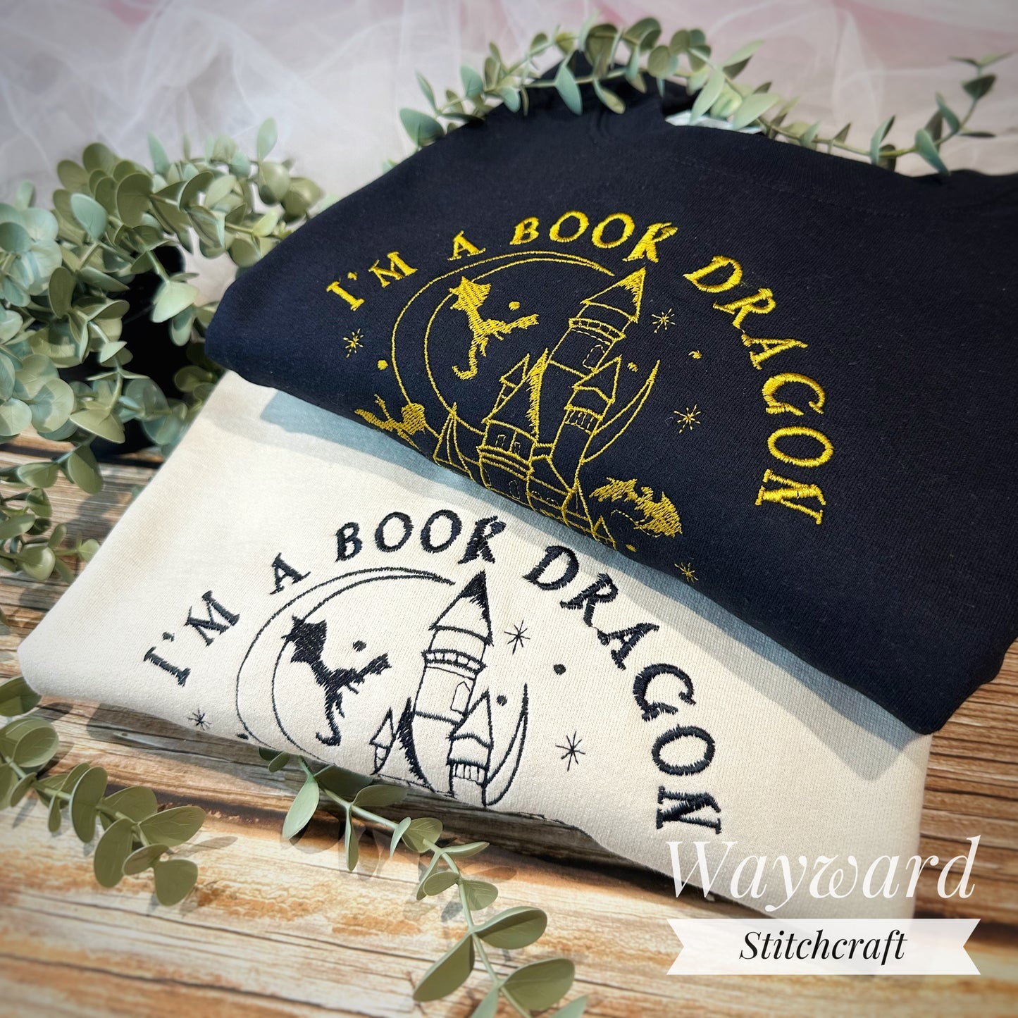 I'm A Book Dragon Embroidered Sweatshirt