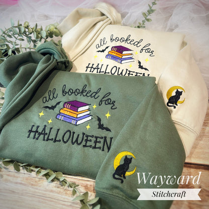 All Booked For Halloween Embroidered Sweatshirt