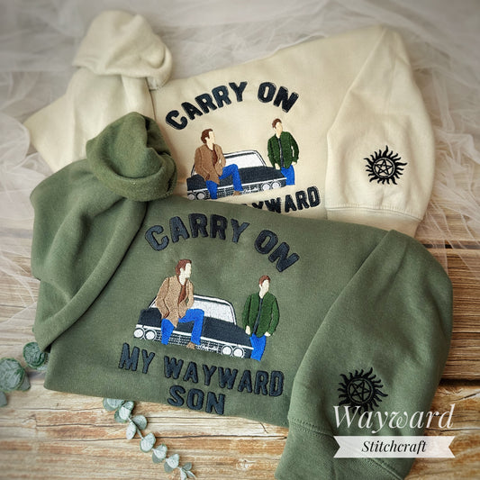 Supernatural Brothers Inspired Embroidered Sweatshirt
