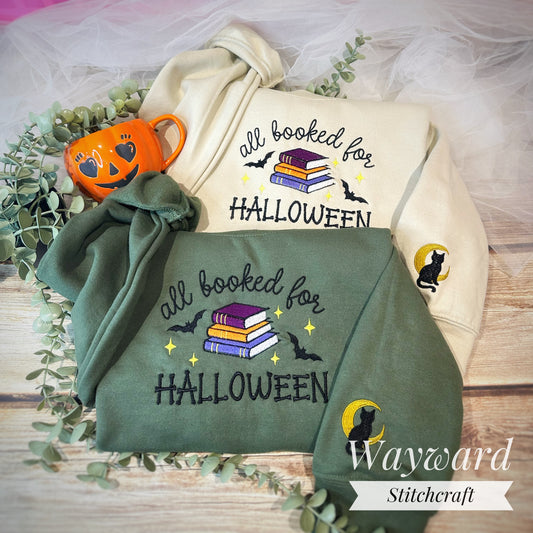 All Booked For Halloween Embroidered Sweatshirt