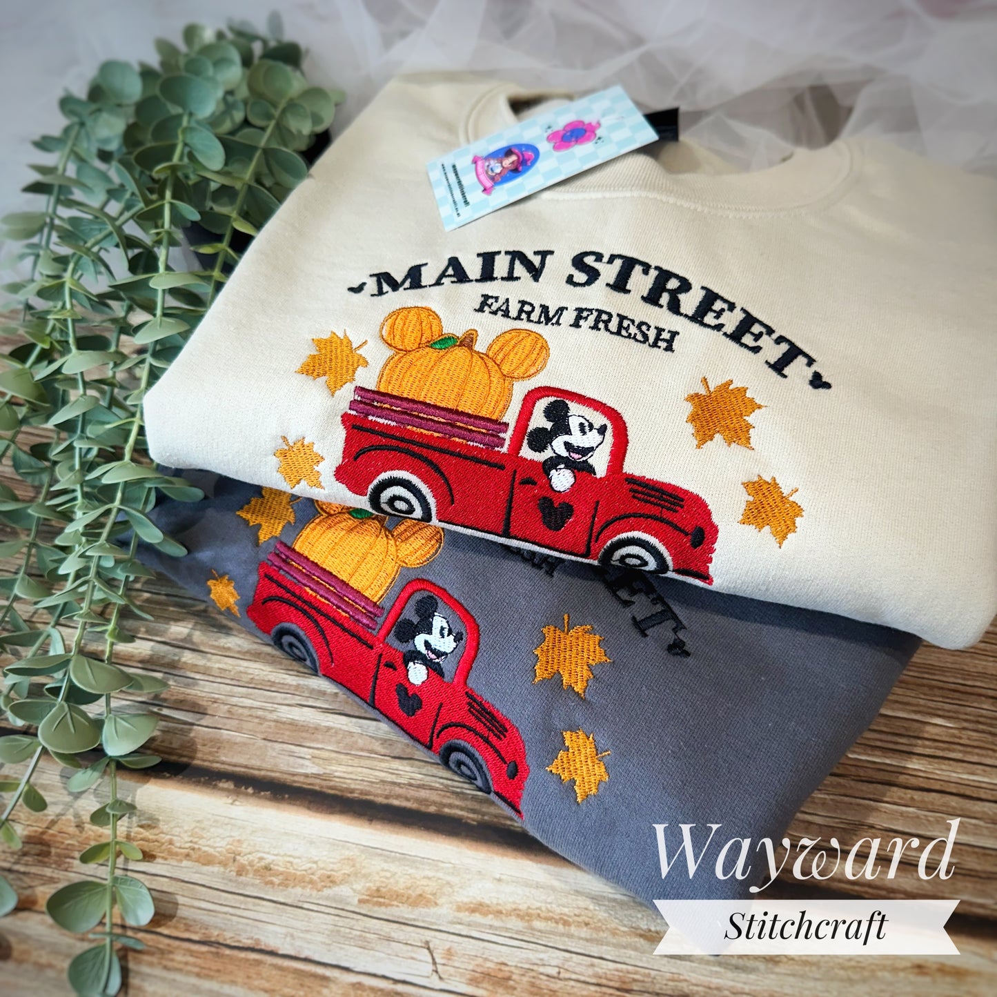 Main Street Pumpkins Embroidered Sweatshirt
