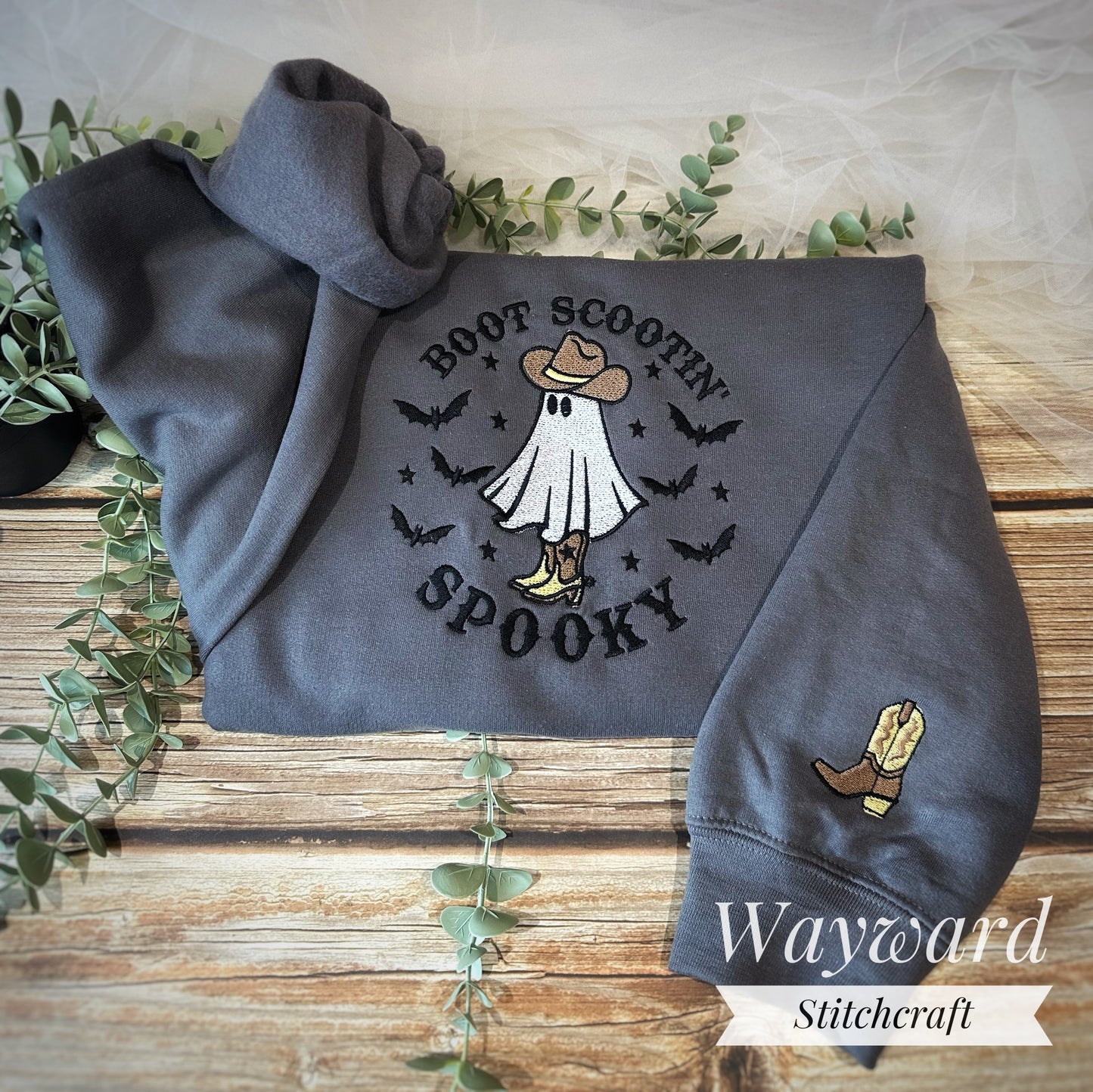 Boot Scootin' Spooky Embroidered Sweatshirt