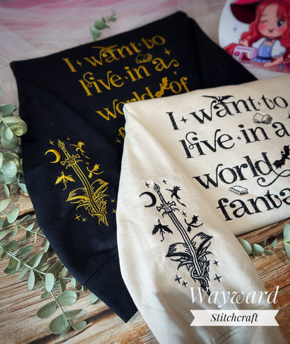 Bookish Fantasy Embroidered Sweatshirt