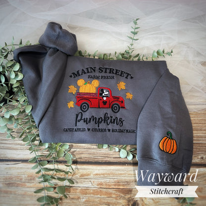 Main Street Pumpkins Embroidered Sweatshirt