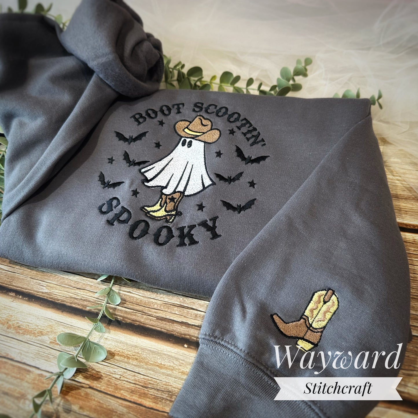 Boot Scootin' Spooky Embroidered Sweatshirt