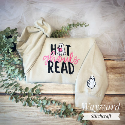 Hot Ghouls Read Embroidered Sweatshirt