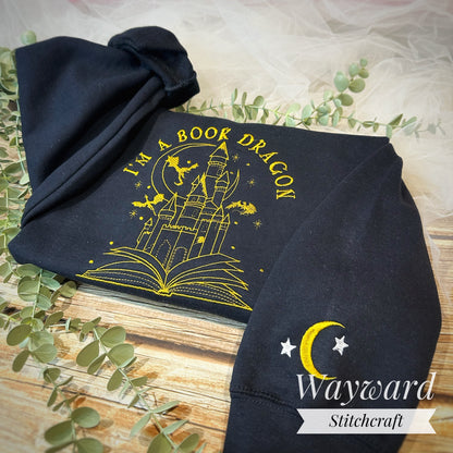I'm A Book Dragon Embroidered Sweatshirt