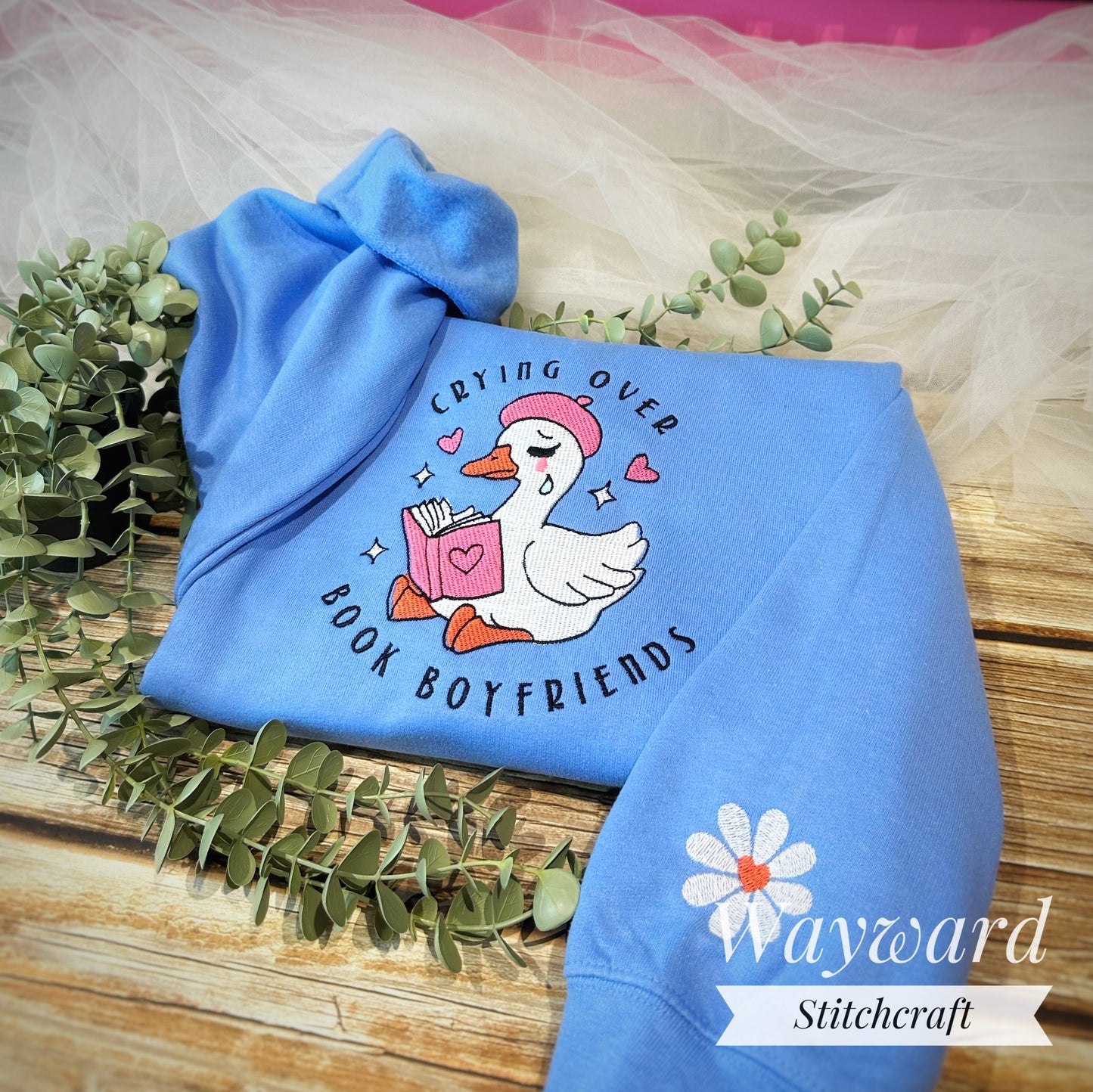Book Boyfriend Goose Embroidered Sweatshirt