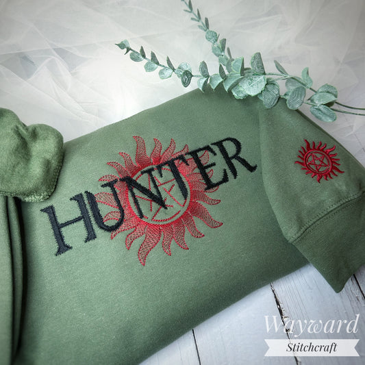 Supernatural Hunter Inspired Embroidered Sweatshirt