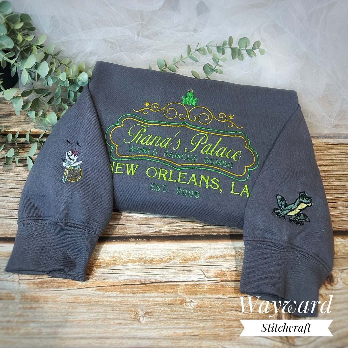 Tiana's Place Embroidered Sweatshirt