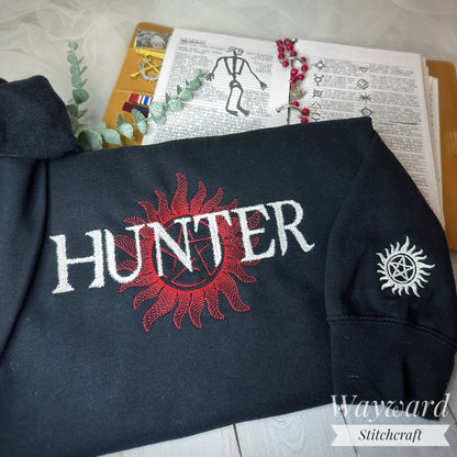 Supernatural Hunter Inspired Embroidered Sweatshirt