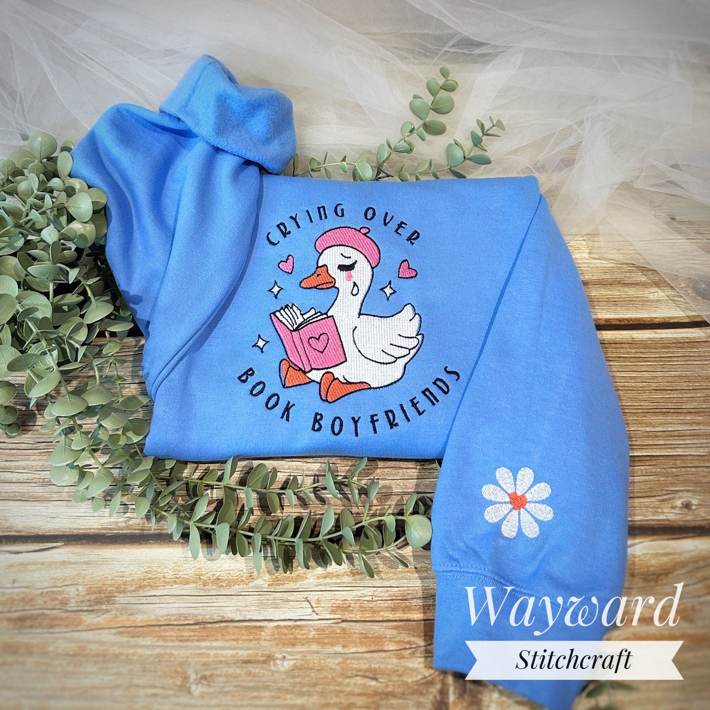 Book Boyfriend Goose Embroidered Sweatshirt
