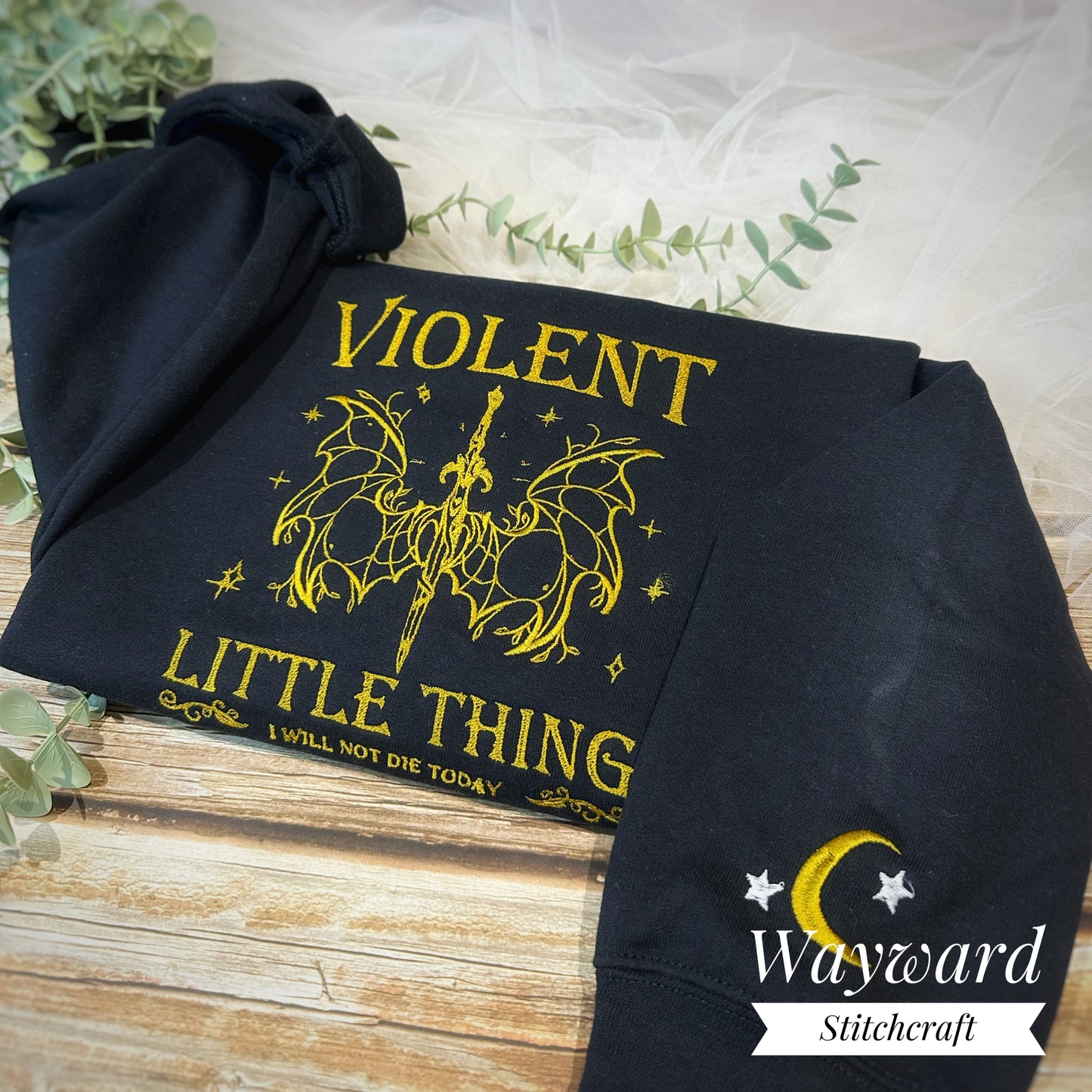 Violent Little Thing Romantasy Embroidered Sweatshirt