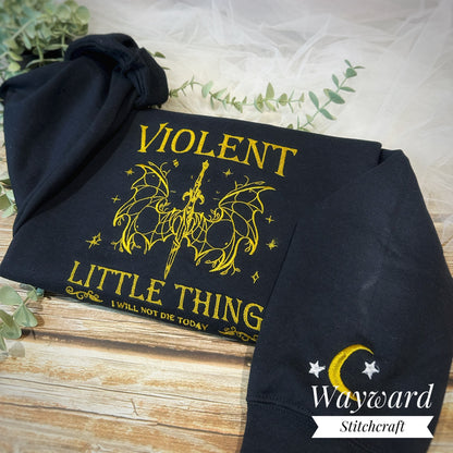 Violent Little Thing Romantasy Embroidered Sweatshirt