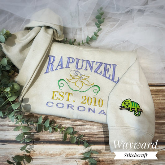 Rapunzel Inspired Embroidered Sweatshirt
