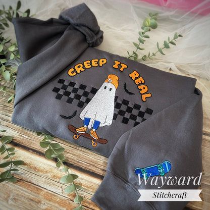 Creep It Real Ghost Embroidered Sweatshirt