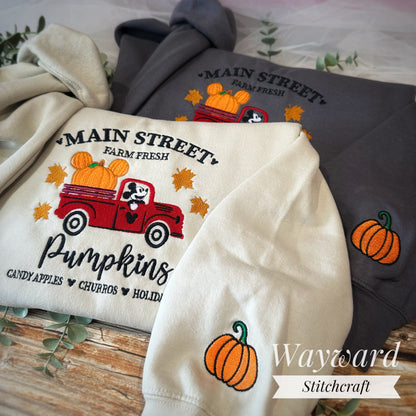 Main Street Pumpkins Embroidered Sweatshirt