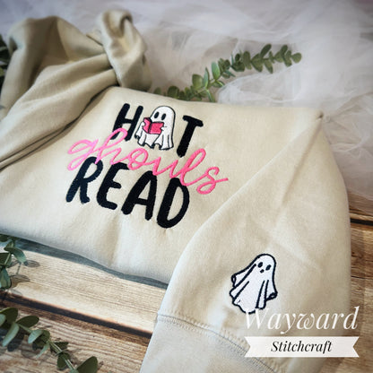 Hot Ghouls Read Embroidered Sweatshirt