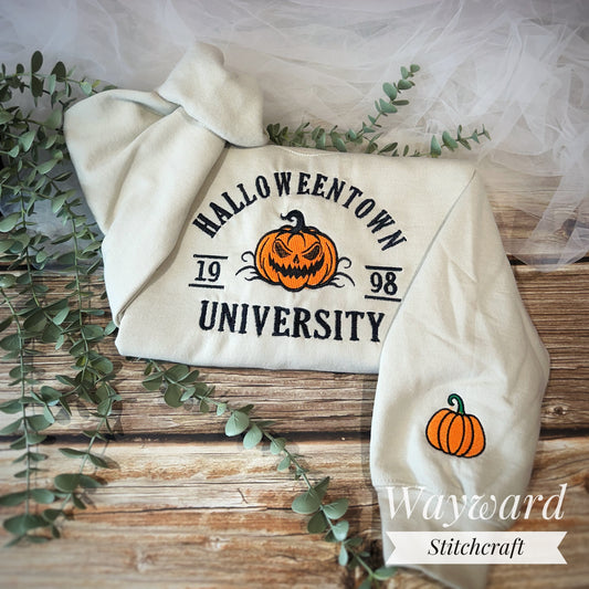 Halloween Town University Pumpkin Embroidered Sweatshirt