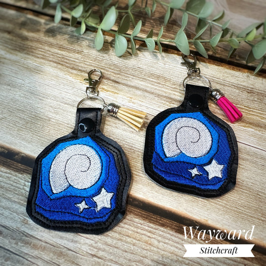 ACNH Fossil Embroidered Leatherette Keyring