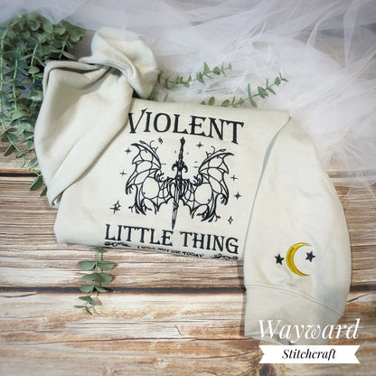 Violent Little Thing Romantasy Embroidered Sweatshirt