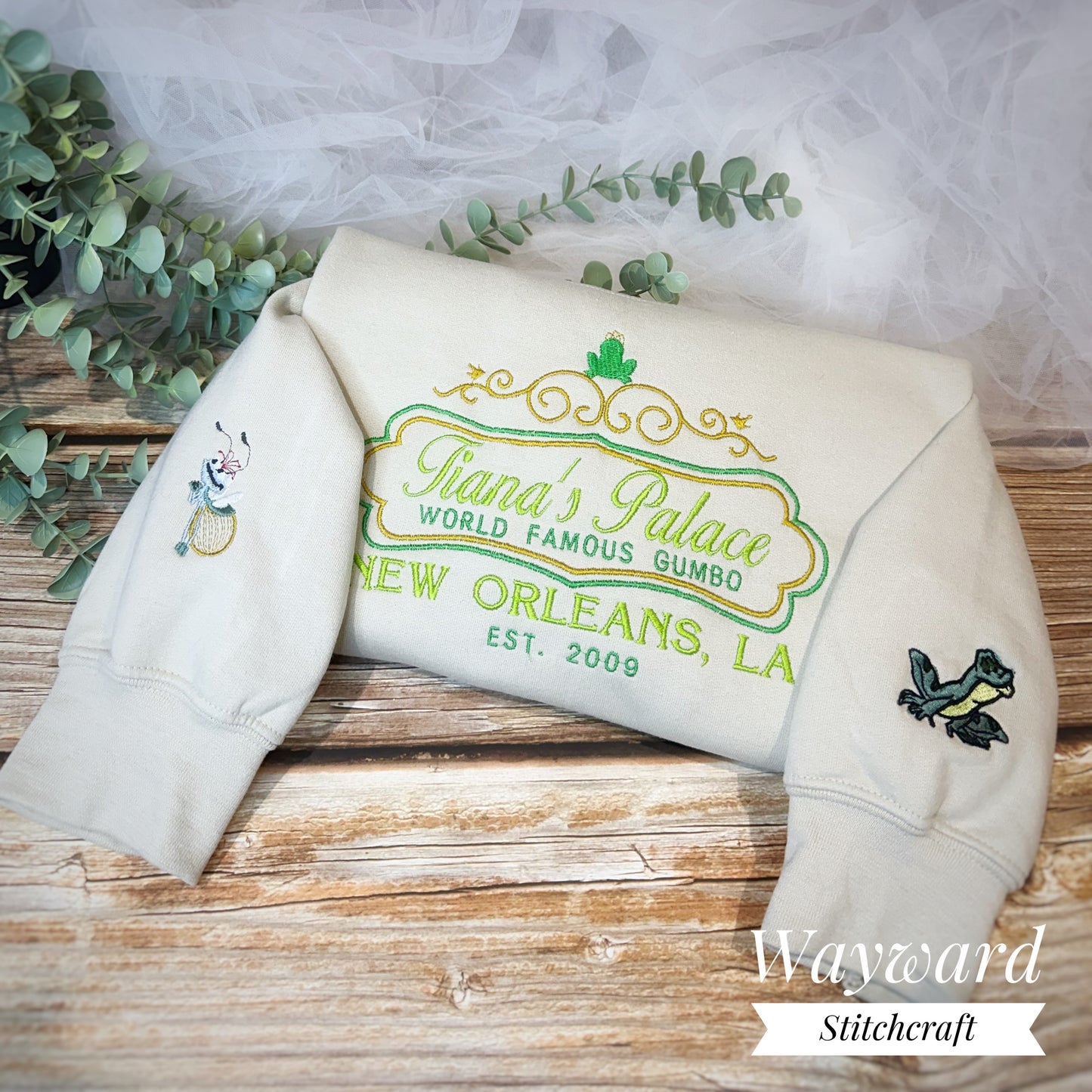 Tiana's Place Embroidered Sweatshirt
