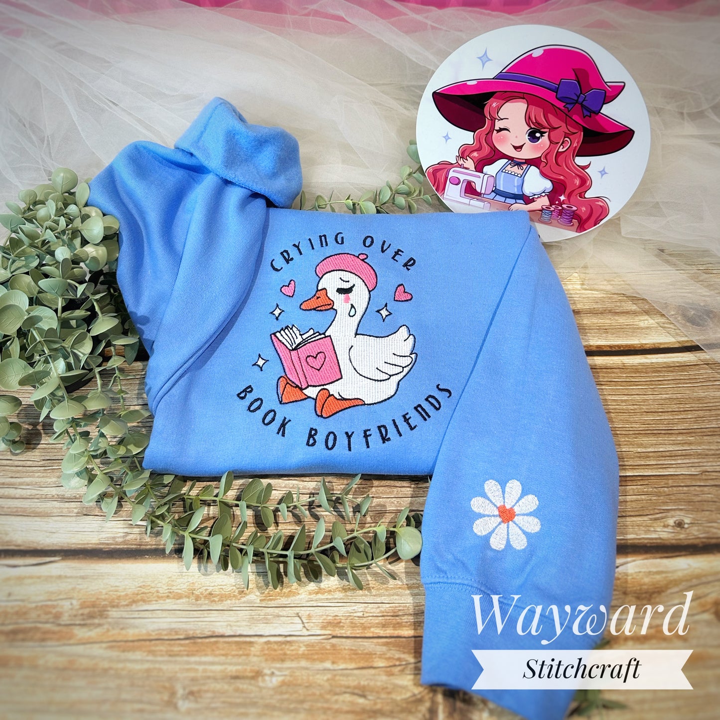 Book Boyfriend Goose Embroidered Sweatshirt