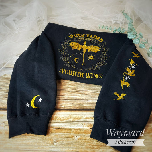 Wingleader Fourth Wing Inspired Embroidered Sweatshirt