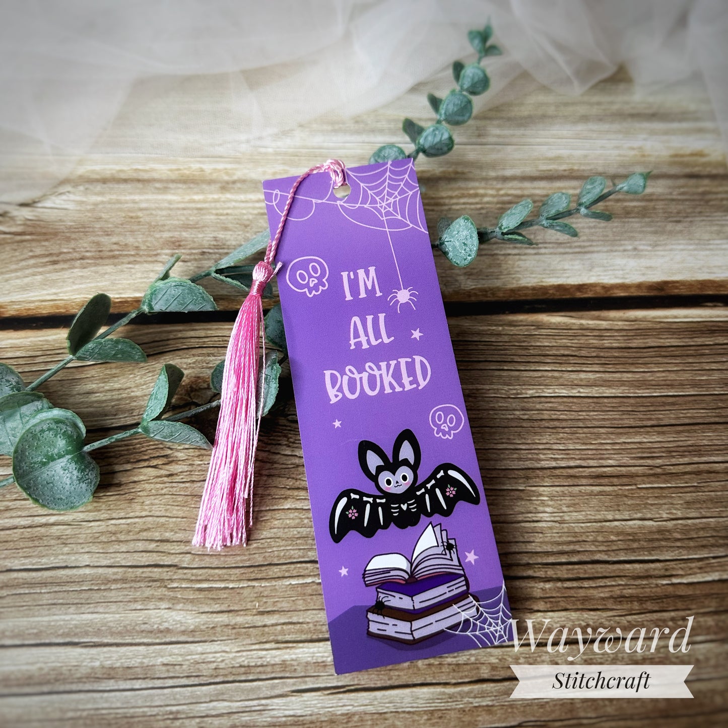 Spooky Skull Bat Bookmark