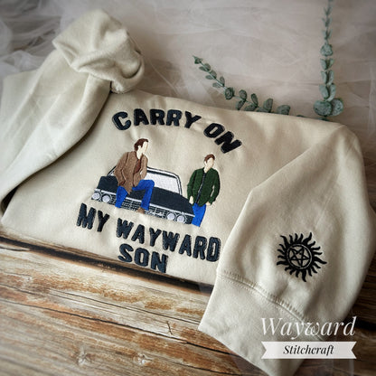 Supernatural Brothers Inspired Embroidered Sweatshirt