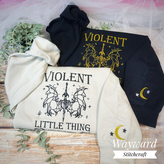 Violent Little Thing Romantasy Embroidered Sweatshirt