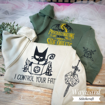 Control Your Fate Gamer Kitty Embroidered Sweatshirt