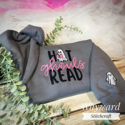 Hot Ghouls Read Embroidered Sweatshirt