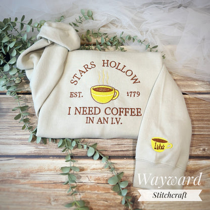 Stars Hollow Coffee Embroidered Sweatshirt